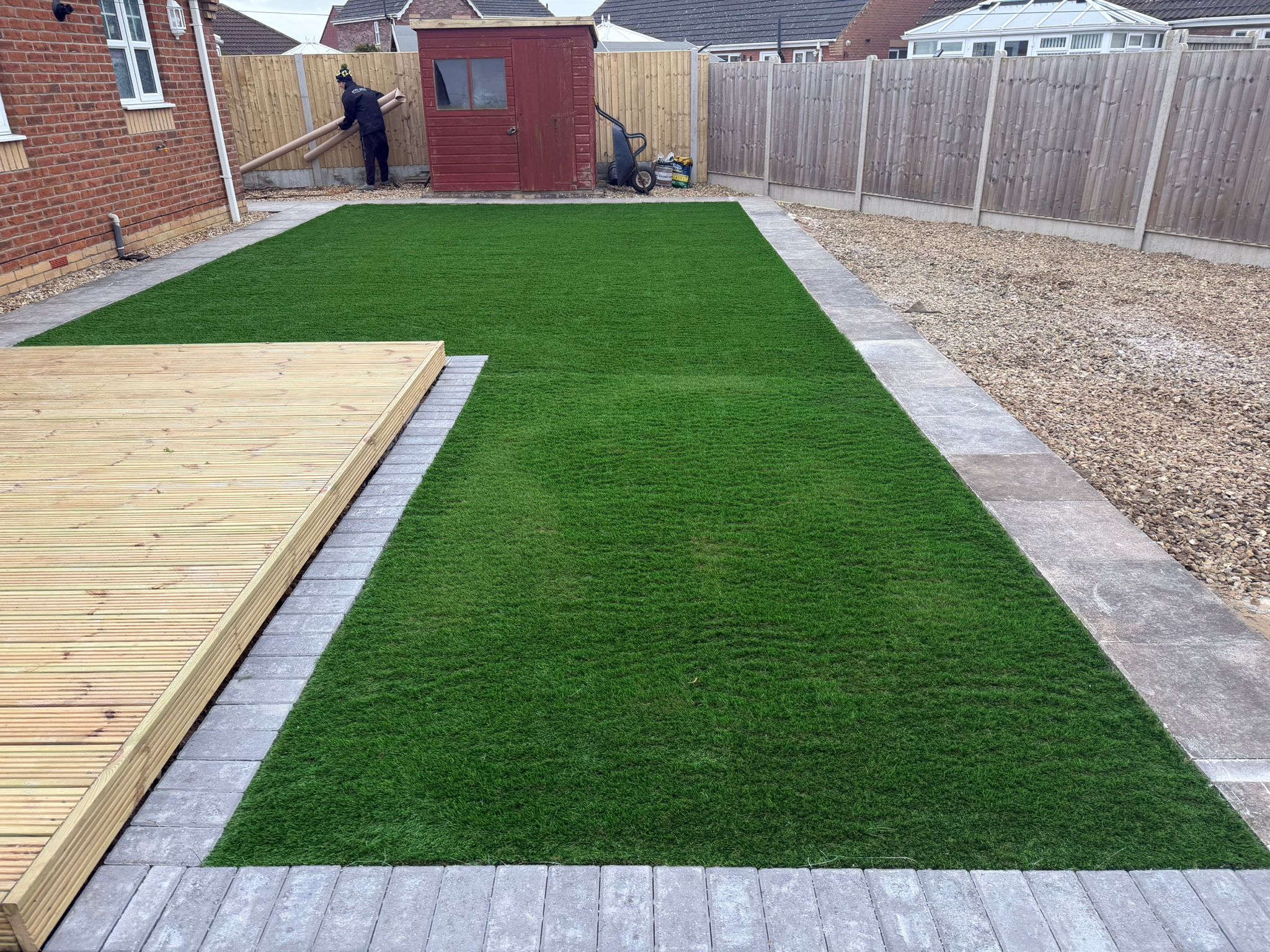Fresh astro turf with decking